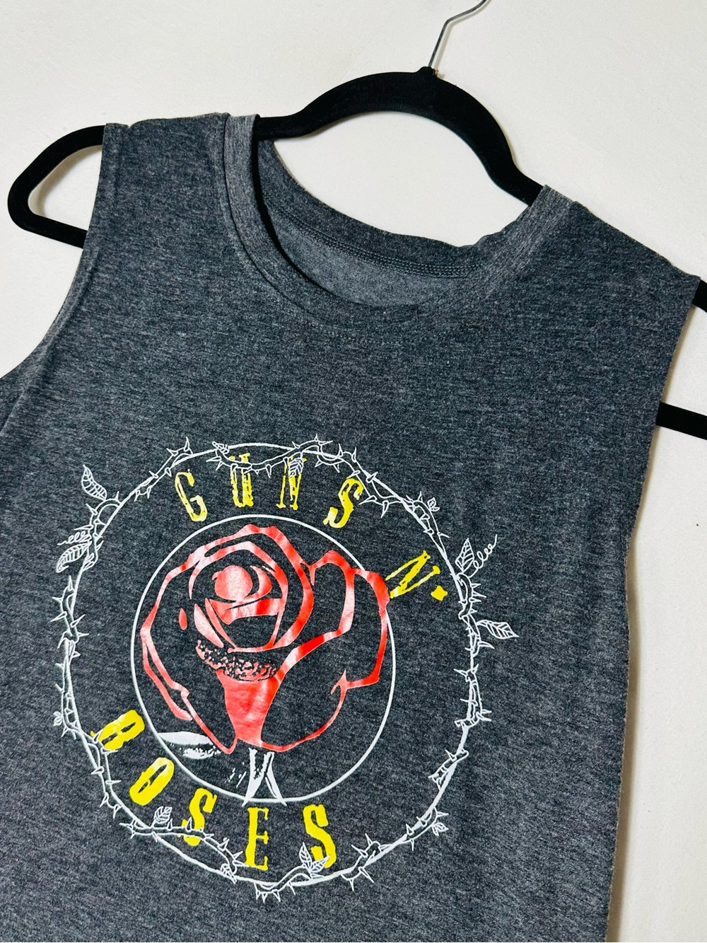Guns N' Roses Charcoal Grey Graphic Muscle Tank Top M Band Tee Sleeveless T - Picture 7 of 11